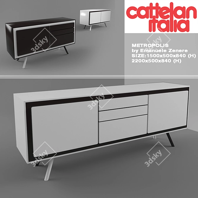 Elegant Made-to-Measure Cattelan Italia Metropolis 3D model image 1