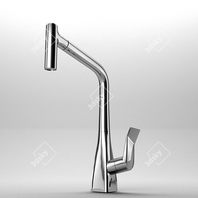 Flexible Single-Handle Kitchen Faucet 3D model image 1