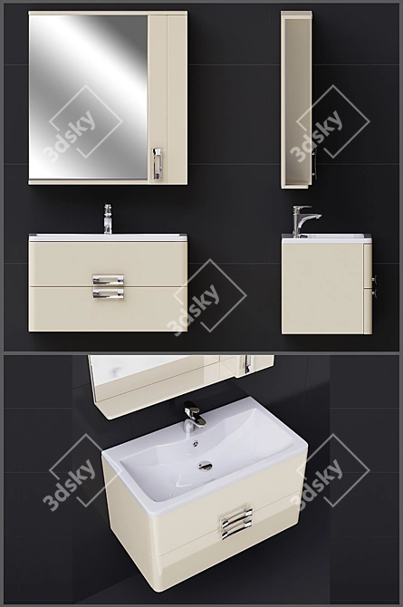 Pallada 80 - Stylish Bathroom set 3D model image 1