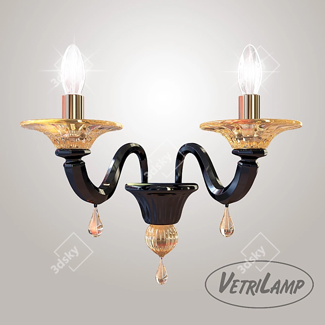 Luxury Nero Oro 24kt Vetri Lamp 3D model image 1