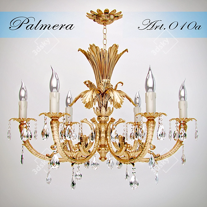 Elegant Palmera Chandelier 3D model image 1