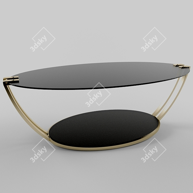 Sleek Chrome Plated Coffee Table 3D model image 1