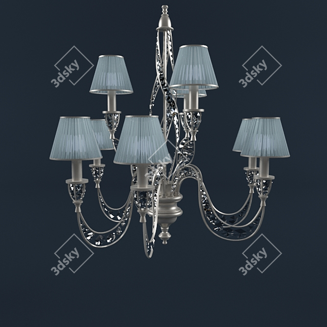 Crystal Chandelier 860mm: Elegant Lighting Solution 3D model image 1