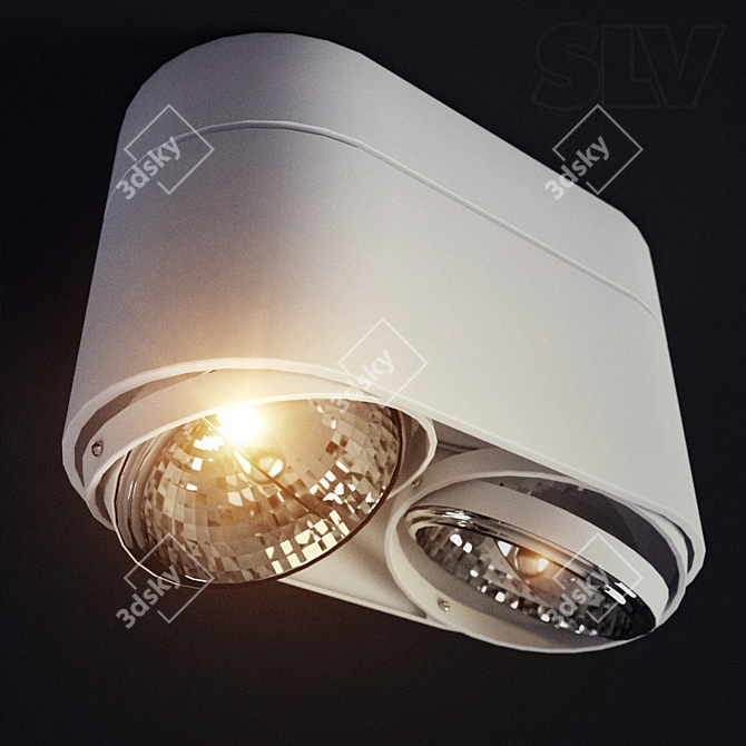 Modern Steel Double Round Wall Lamp 3D model image 1