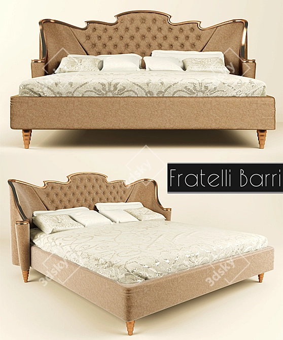 Elegant Fratelli Barri Bed 3D model image 1