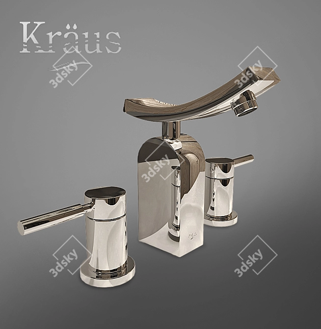 Kraus Unicus KEF-14303CH: Stylish Chrome Basin Mixer 3D model image 1