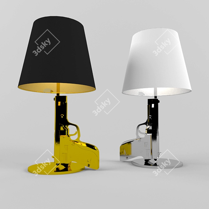 Title: Guns Bedside Lamp: Sleek and Stylish 3D model image 1