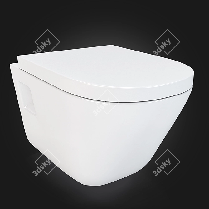 Sleek Hanging Toilet 3D model image 1