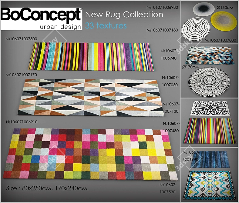 Modern Carpet Collection: 33 High-Quality Textures 3D model image 1