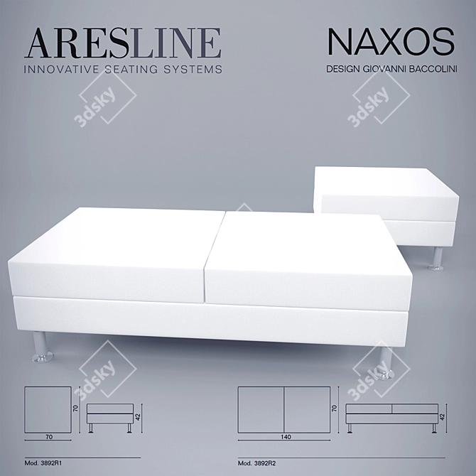 Luxurious Naxos Elite Pouf by Ares Line 3D model image 1