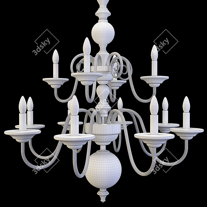 Elegant Preciosa Chandelier 3D model image 4
