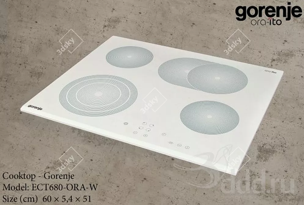 Gorenje ECT680-ORA-W: Cutting-edge Kitchen Excellence 3D model image 1