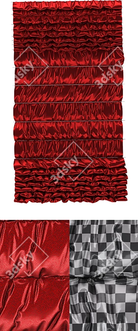 Winter Garden Draped Curtains 3D model image 1