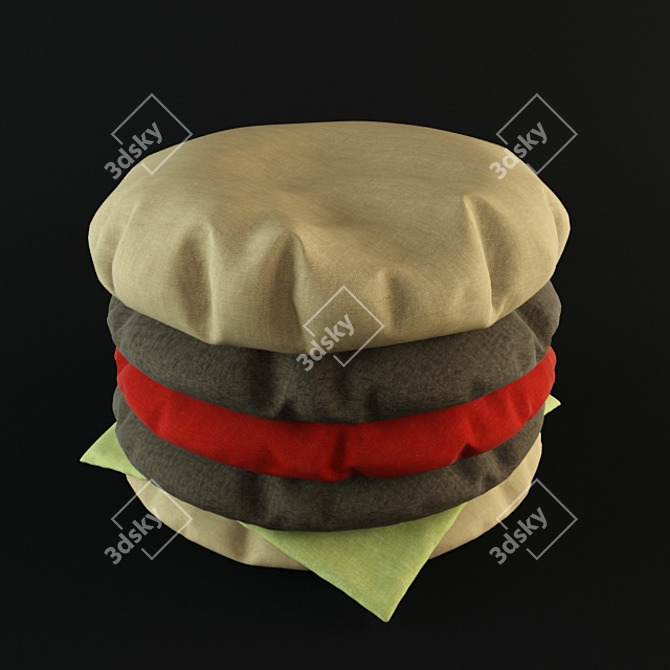 Hamburger Puff Chair: Fun and Comfy! 3D model image 1