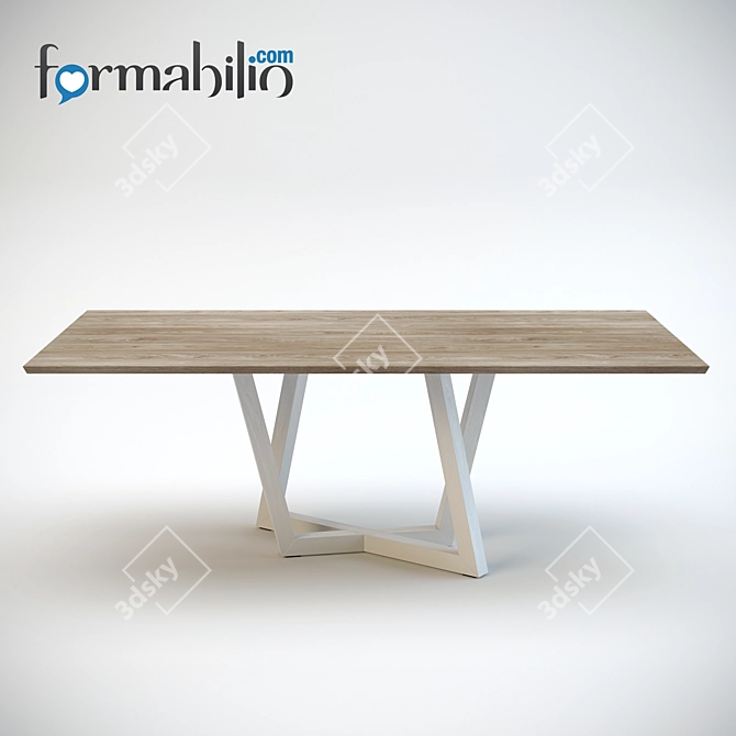 Sleek Dedalo Dining Table 3D model image 1