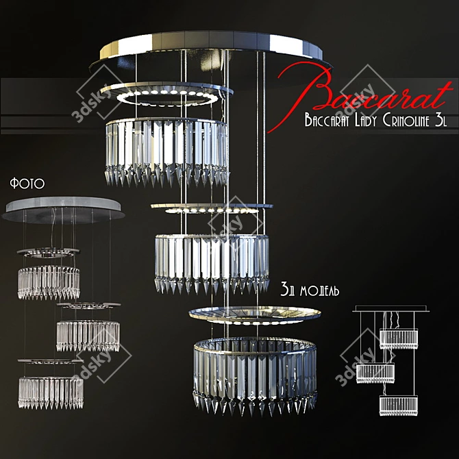 Glamorous Baccarat Lady Crinoline 3D model image 1