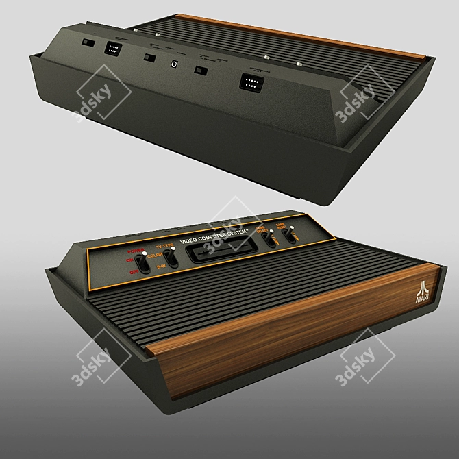 Classic Atari 2600 Console 3D model image 1