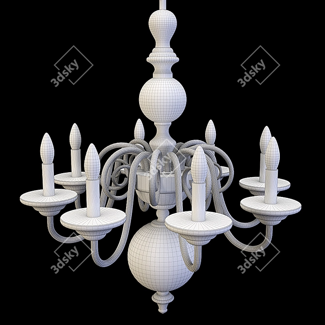 Elegant Preciosa Chandelier & Sconce 3D model image 5