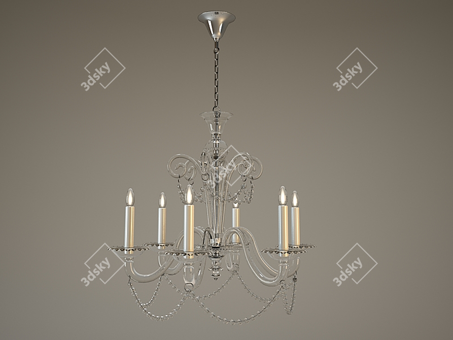 Elegant De Majo Crystal Chandelier 3D model image 1