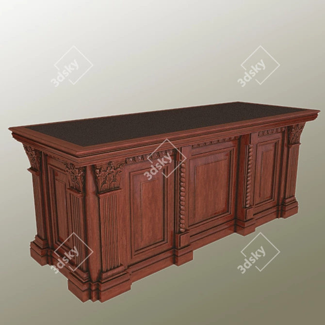 Sleek Executive Desk 3D model image 1