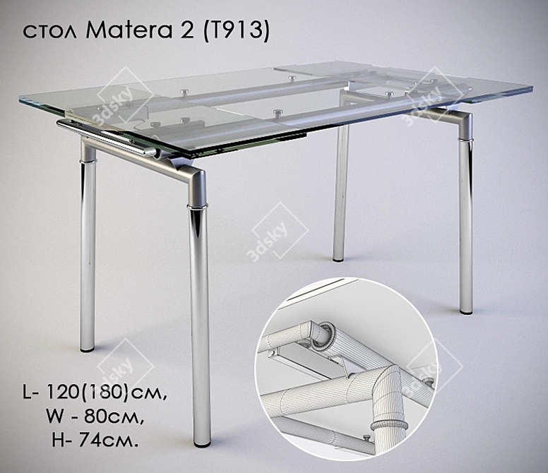 Matera 2 Extendable Table (T913) 3D model image 1