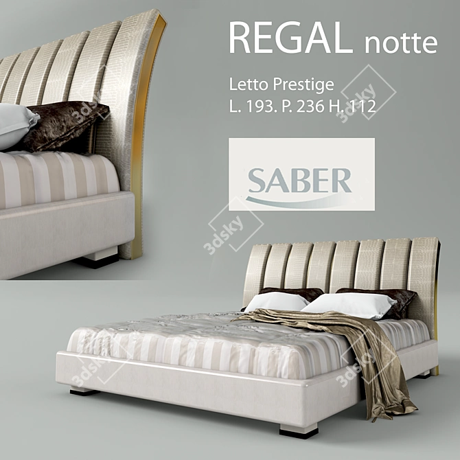 Regal Notte Italian Bed 3D model image 1
