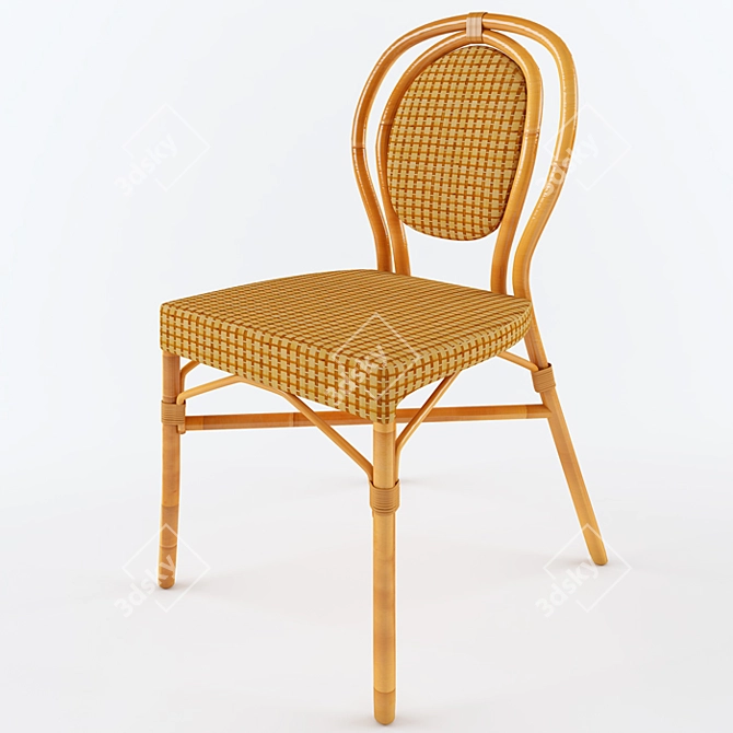 Rousseau Wicker Chair 3D model image 1