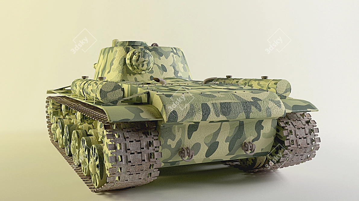 High-Poly KV-1C Model 3D model image 2