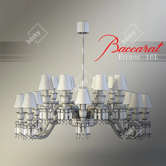 Baccarat Ellipse 16L Chandelier 3D model image 2
