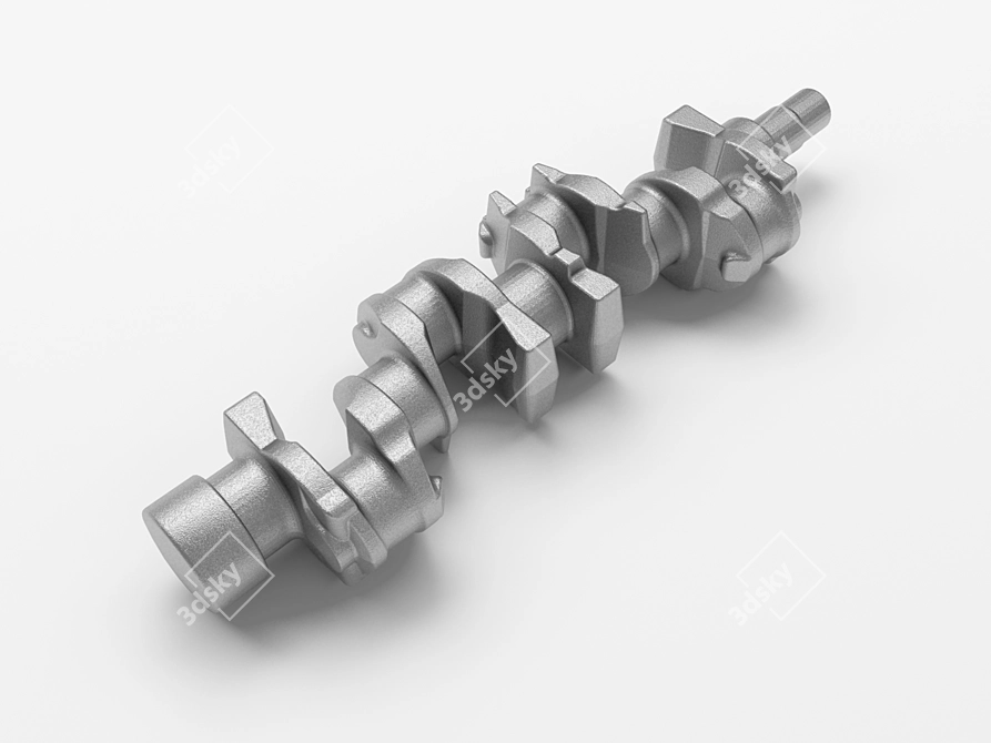Heavy-Duty Crankshaft Forging 3D model image 1