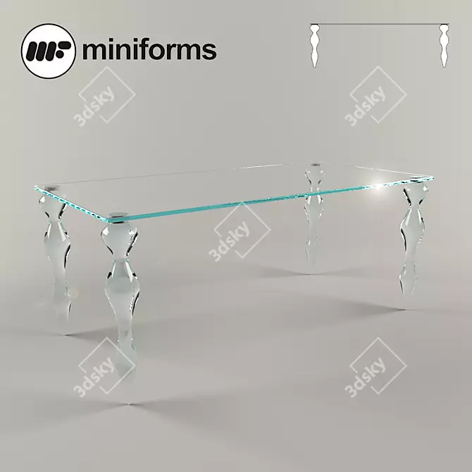 Elegant Glass Dining Table 3D model image 1