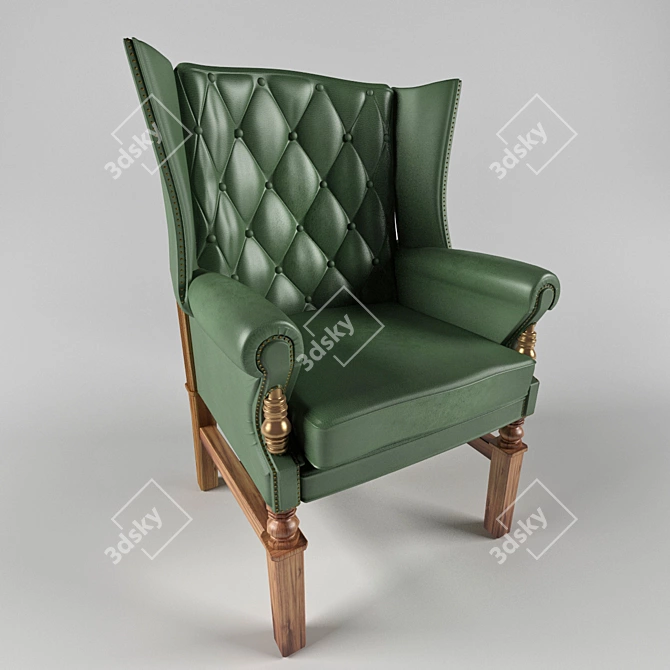 Leather Accent Chair 3D model image 1