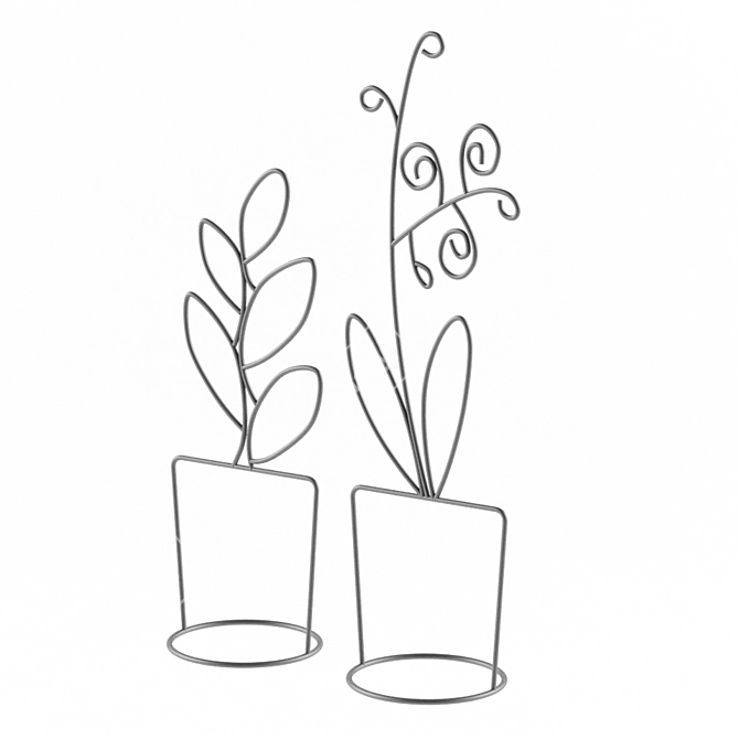 Floral Pot Set: Decorative Accessories - IKEA 3D model image 1