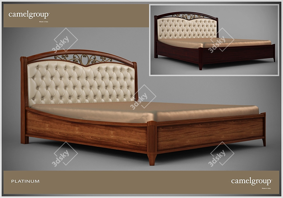 Vintage Charm Bed Set 3D model image 2