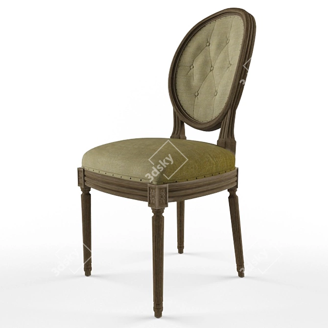 Elegant Vintage Louis Chair 3D model image 1