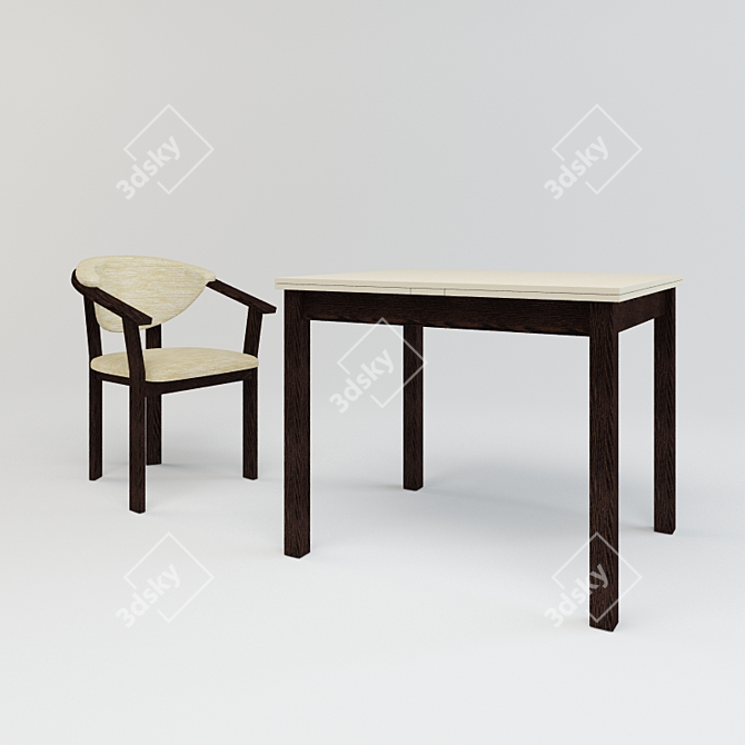 Versatile Dining Set: Diez T5 Extendable Table & Rapsodia T3 Armchair 3D model image 1