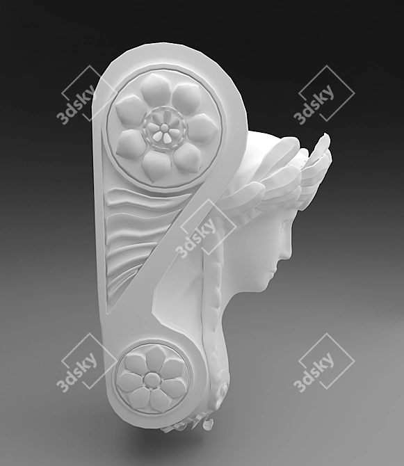 Feminine Head Bracket 3D model image 3