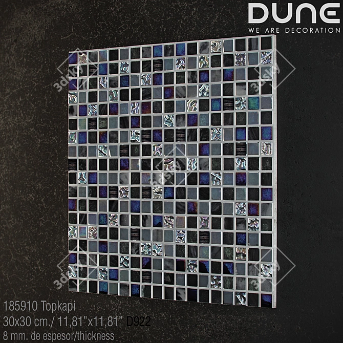 Elegant Mosaic Wall Tile: DUNE TOPKAPI 3D model image 1