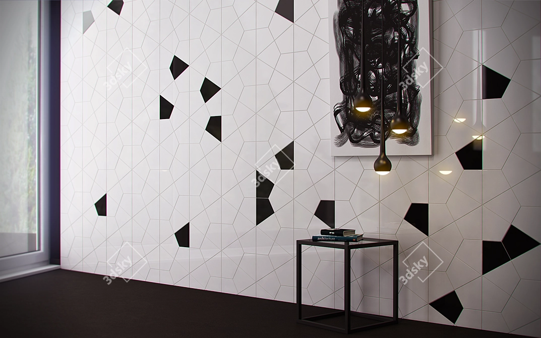 Seljuk-inspired Hexagonal Feza Tiles 3D model image 3