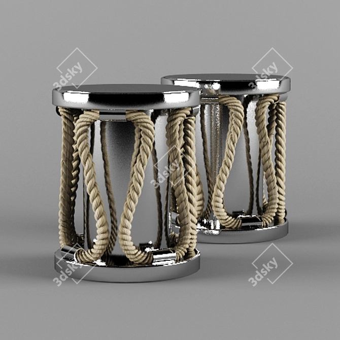 Sailor's Stool: Nautical Chic 3D model image 1