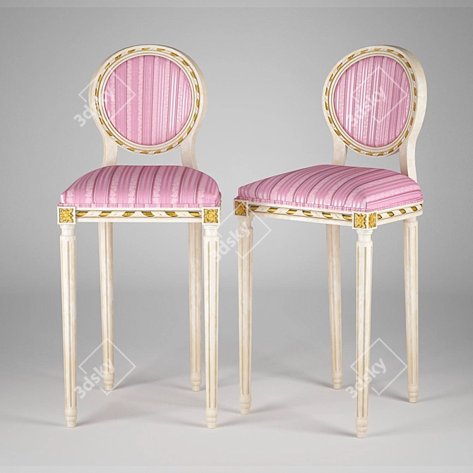 Timeless Bar Stool 3D model image 1