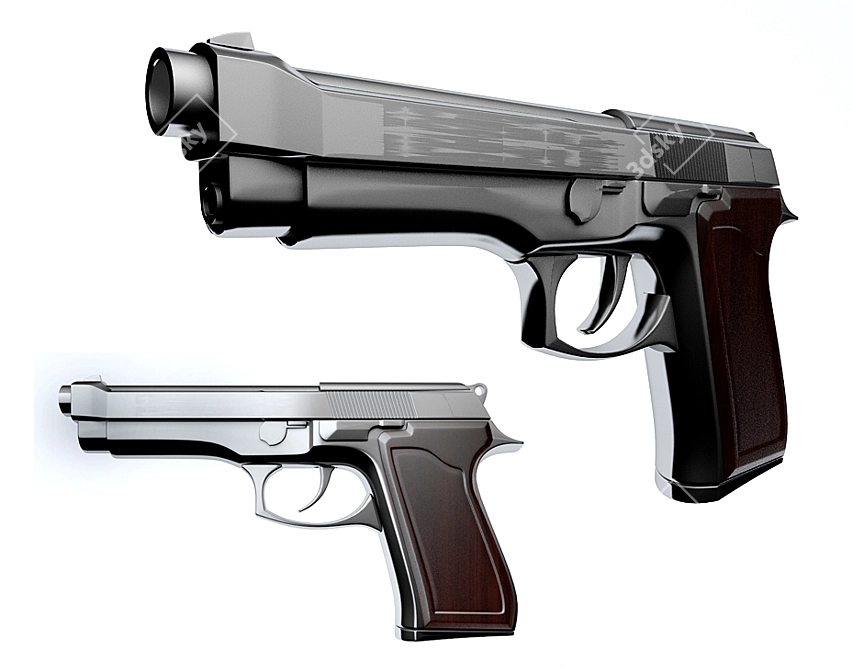 Beretta Model Pistol 3D model image 1