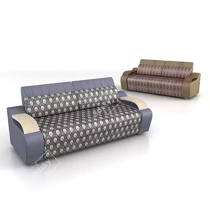 Modern Comfort Sofa 3D model image 1