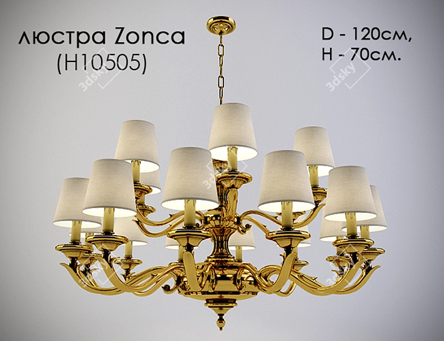 Zonca Chandelier (H10505) - Elegant Lighting Statement 3D model image 1