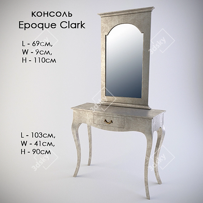 Epoque Clark Console with Mirror 3D model image 1