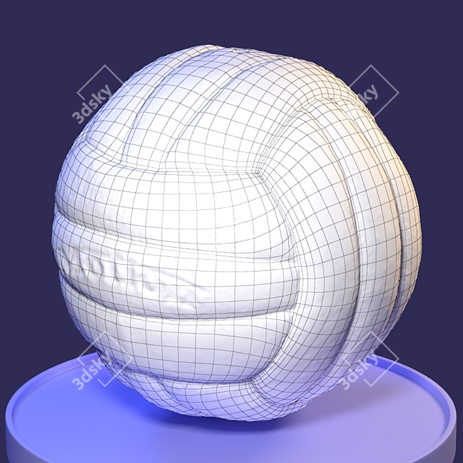 Vintage Volleyball Ball: High-Quality 3D Model 3D model image 3