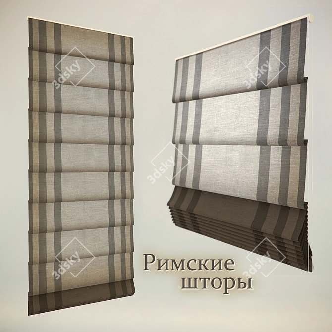 Elegant Roman Blinds 3D model image 1