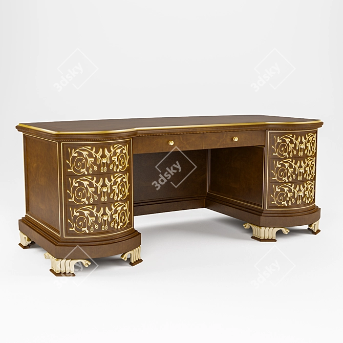 Elegance Unleashed: Writing Desk 3D model image 1