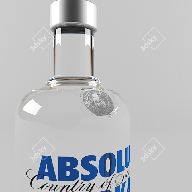 Pure Perfection: Absolut Vodka & Glass 3D model image 2
