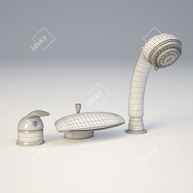 Luxury Chrome Bathtub Faucet: NSK Grand Niagara 3D model image 2